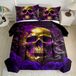 Skull Print Dekbed Microfibre avec 2 Taies d'oreiller 135x200cm