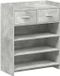 vidaXL Schoenenkast - 73,5 x 36 x 92 cm - Bewerkt hout - Betongrijs