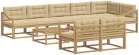 vidaXL - Hoek loungeset - 8 zitplekken - Wit en Beige - Polyester