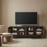 en.casa Commode Boxholm 160x30x57 cm zwart en walnootkleurig