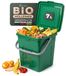Poubelle à déchets organiques cuisine - 7 litres - Vert pin - Couvercle rabattable - Empilable
