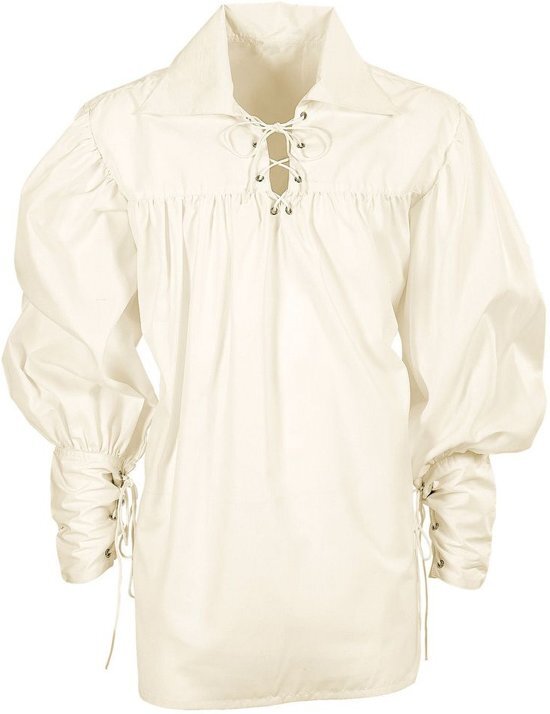 Widmann Musketier Kostuum Musketier Shirt Zwaardvechter Creme Man XL Carnaval kostuum Verkleedkleding