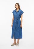 s.Oliver Robe Bleu Coton Manches Longues Casual Femme 36