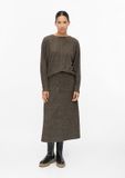 s.Oliver - Jupe en jersey douce avec détails de couture - Marron foncé - Taille 34