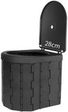 INF Alles-in-één opvouwbaar draagbaar toilet met deksel — geurwerend ABS compact toilet voor reizen en auto zwart