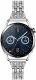Strap-it Stalen Black Diamond bandje - zilver