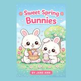 Sweet Spring Bunnies: Cute Kawaii Easter Bunnies Coloring Book
