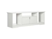 HOMCOM TV-bank, modern design, 120 x 30 x 41 cm, wit | 3 nissen, dubbele deurkast, spaanplaat