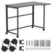 Bureau pliant sur roulettes, 100 x 65 cm, noir, ergonomique
