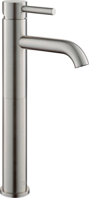 Ben Lavion Wastafelkraan - Geborsteld Nikkel - 22 cm Hoge uitloop