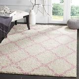 SAFAVIEH Dallas Shag Collection SGD257P hekwerk, 90 x 150 cm, ivoorkleur/lichtroze