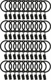 Merkloos Gordijnringen - 3 x 32 mm - 40 stuks - Zwart