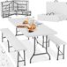 Wan GmbH Set de table de camping pliable - Table de pique-nique compacte pour 8 personnes - Blanc