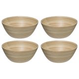 Secret de Gourmet - 8x Slakom/serveer schaaltjes - bamboe - beige - D17 cm