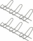 Merkloos 2x Luxe kapstokken / jashaken zilver met 3x dubbele smalle haak - hoogwaardig metaal - 16,5 x 39 cm - wandkapstokken / garderobe haakjes / deurkapstokken