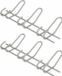 Merkloos 2x Luxe kapstokken / jashaken zilver met 3x dubbele smalle haak - hoogwaardig metaal - 16,5 x 39 cm - wandkapstokken / garderobe haakjes / deurkapstokken