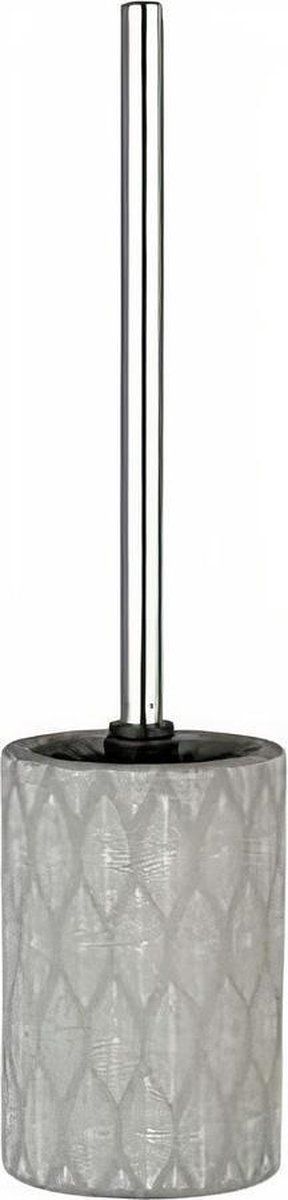 WENKO Tupain Toiletborstel - 10 x 43 cm - Keramiek - Grijs
