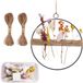 Lotus Fleurs séchées Couronne, Couronne de porte, Fleurs séchées, Couronne de fleurs, Décoration, Anneau en métal, Noir, 20 cm