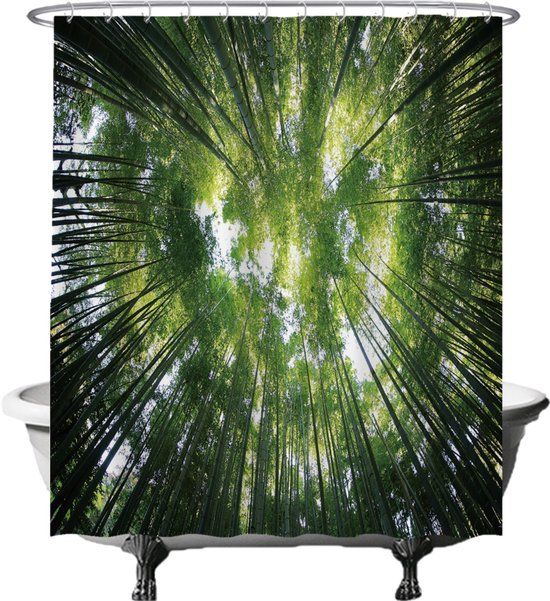 Ulticool Douchegordijn - Natuur Bos Rust - 180 x 200 cm - Groen