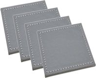 H&S Collection Glazen onderzetters - 8x stuks - grijs - kunstleder - 10 cm