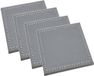 H&S Collection Glazen onderzetters - 8x stuks - grijs - kunstleder - 10 cm