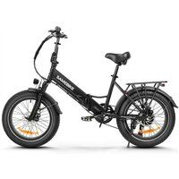 SAMEBIKE Elektrische fietsen LOTDM200-II-FT 48V 10ah 500W 60km Zwart