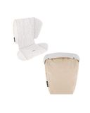 Twistshake Kinderwagen Zitkussen + Voetenzak, Ademend Zachte Zitting Inzet, Comfortabele Warme Voetenzak, Slaapzak voor Liggende Buggy, Beige