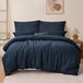 TRANKIELO® - Housse de couette 220 x 240 cm - Microfibre, Bleu foncé - Incluant 2 taies d'oreiller