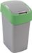 Curver Prullenbak / Afvalbak met deksel - Grijs met groen frame - 25L