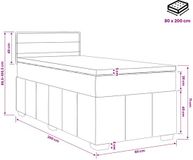 vidaXL Boxspringbed met matras, donkergrijs, 80 x 200 cm, stof