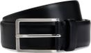 BOSS Leren Riem Erman-L Sz35 Leather Belt W120 Black Zwart