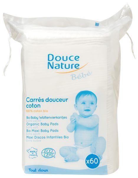 Douce nature Baby wattenvierkantjes bio 60 ST