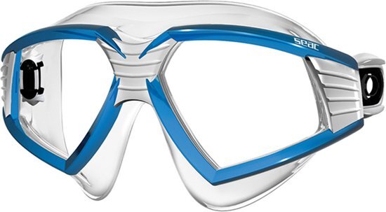 Seac Sonic, Zwembril, Clear Lens, Unisex, Wit/Blauw, Transparant Silicone