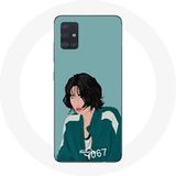 Maniacase Etui voor Samsung Galaxy A71 Inktvis spel Kang Sae Byeok Fanart gezicht tekening