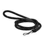 Bobby Walk - slangvormige hondenriem, trainingshondlijn, duurzaam nylon, 3 lengtes, zwart, 180 x 1,2 cm
