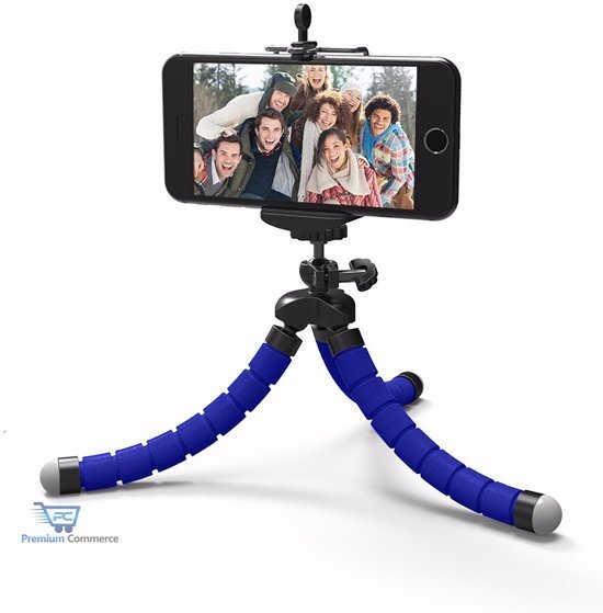 Premium C Flexible Octopus Statief voor Smartphone - Iphone - Samsung - Camera Telefoon houder - Blauw - Maak prachtige beelden met deze statief