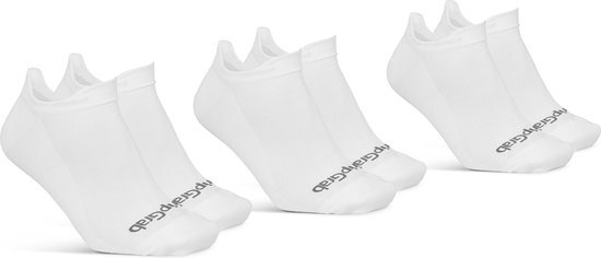 GripGrab - Classic No Show Zomer Fietssokken 3PACK Enkelsokken Coolmax Sport Sokken - Wit - Unisex - Maat S (38-41)