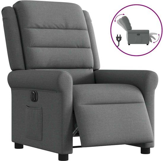 vidaXL Fauteuil elektrisch verstelbaar stof donkergrijs