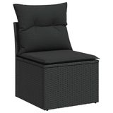 vidaXL 7-delige Loungeset met kussens, polyrattan, zwart