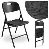 Chaise de réception pliable noire sans marque HDPE et acier
