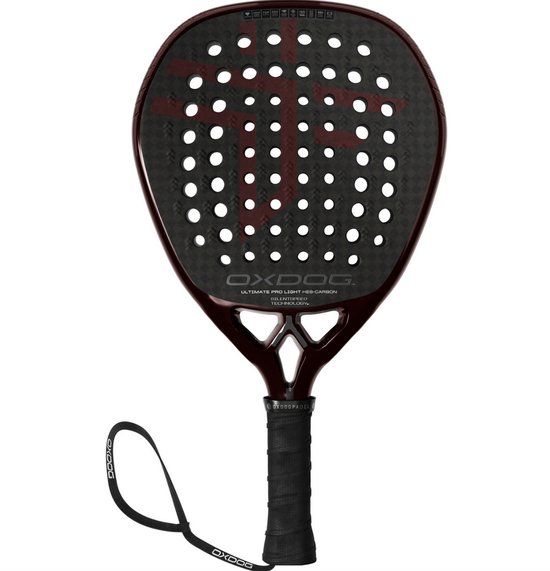 Oxdog Ultimate Pro Light 2026 Padel Racket Diamant Zwart Rood Carbon