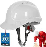 KOTARBAU® Veiligheidshelm, Werkhelm, Kunststof, Wit, Veiligheidshelm met Kinband, Verstelbare, Bouwhelm