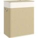Panier à linge double en bambou 100 L, couvercle inclus, poignées en corde, rangement pliable, design naturel, idéal buanderie.