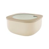 Guzzini Store&More Kitchen Active Design luchtdichte containers met laag profiel voor koelkast/vriezer/magnetron, 19,5 x 19,5 x 9,3 cm, maat L, bruin (klei)