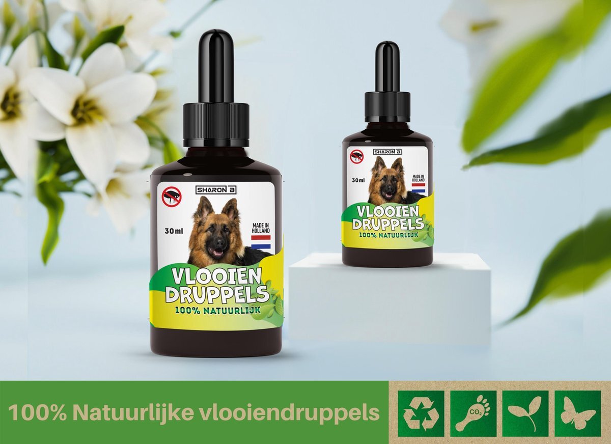 Sharon B 100% Natuurlijke Vlooiendruppels | Voor Grotere Honden | Van ...