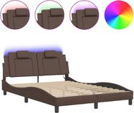 vidaXL Bedframe "Viana" met LED, zonder matras, bruin, 120x200 cm