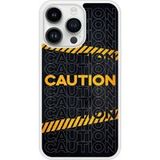 iPhone 14 Pro Bedrukt siliconen hoesje Caution