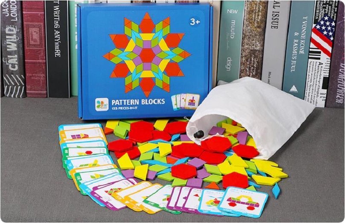 Candywood Tangram voor kinderen - Hout - 155 stukjes - Educatief - 24 puzzelvarianten