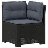 vidaXL Eénpersoons Tuinbank met Kussens Rattan Look PP Antraciet