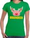 Bellatio Decorations Shoppartners Bv Foute Kerst t-shirt braindeer groen voor dames 2XL